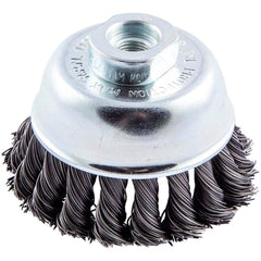 Norton - 2-3/4" Diam 3/8-24 Threaded Arbor Carbon Steel Fill Cup Brush - All Tool & Supply