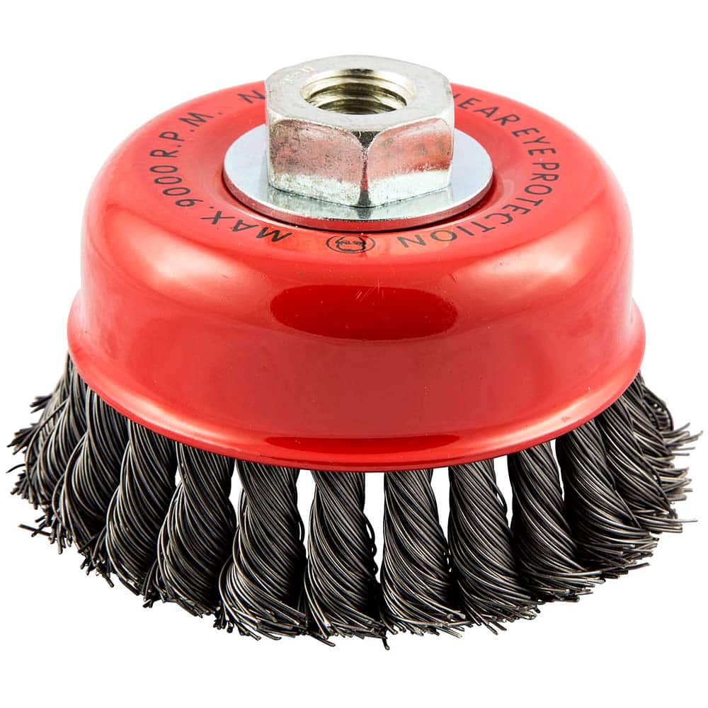 Norton - 4" Diam 5/8-11 Threaded Arbor Carbon Steel Fill Cup Brush - All Tool & Supply