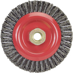 Norton - 5" OD, 5/8-11 Arbor Hole, Stringer Bead Carbon Wheel Brush - All Tool & Supply