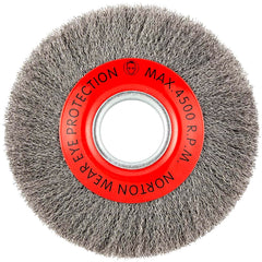 Norton - 8" OD, 2" Arbor Hole, Crimped Carbon Wheel Brush - All Tool & Supply