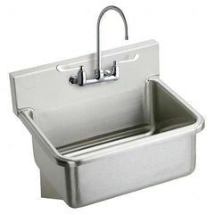 ELKAY - Stainless Steel Sinks Type: Hand Sink Wall Mount w/Manual Faucet Outside Length: 25 (Inch) - All Tool & Supply