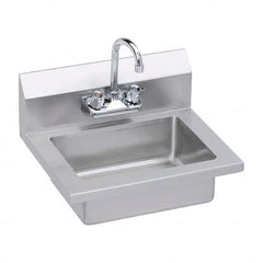 ELKAY - Stainless Steel Sinks Type: Hand Sink Wall Mount w/Manual Faucet Outside Length: 18 (Inch) - All Tool & Supply