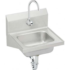 ELKAY - Stainless Steel Sinks Type: Hand Sink Wall Mount w/Electronic Faucet Outside Length: 16-3/4 (Inch) - All Tool & Supply