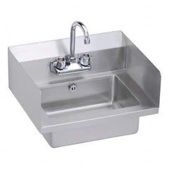 ELKAY - Stainless Steel Sinks Type: Hand Sink Wall Mount w/Manual Faucet Outside Length: 18 (Inch) - All Tool & Supply