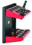 CNC Machine Mount Rack - Holds 28 Pcs. 40 Taper - Black/Red - All Tool & Supply