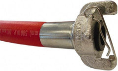 Continental ContiTech - 1" ID x 1-3/8" OD 50' Long Jackhammer Hose - Universal Style Coupling Ends, 200 Working psi, 180°, 1" Fitting, Red - All Tool & Supply