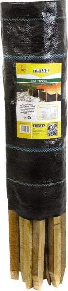 Tenax - 100' Long" x 24" High Silt Fence - Black Woven Polypropylene, For Erosion Control - All Tool & Supply