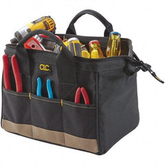 CLC - 14 Pocket Black & Khaki Polyester Tool Bag - 14" Wide x 8-1/2" Deep x 8" High - All Tool & Supply