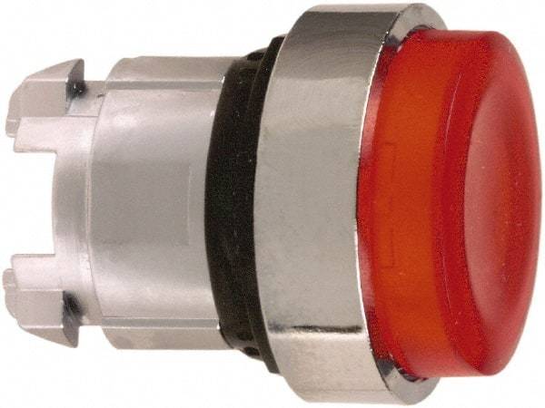 Schneider Electric - 22mm Mount Hole, Extended Straight, Pushbutton Switch Only - Round, Red Pushbutton, Illuminated, Maintained (MA) - All Tool & Supply