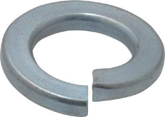 Value Collection - M10, 10.2mm ID, 18.1mm OD, 2.2mm Thick Split Lock Washer - Grade 8 Spring Steel, Zinc-Plated Finish, 10.2mm Min ID, 10.7mm Max ID - All Tool & Supply