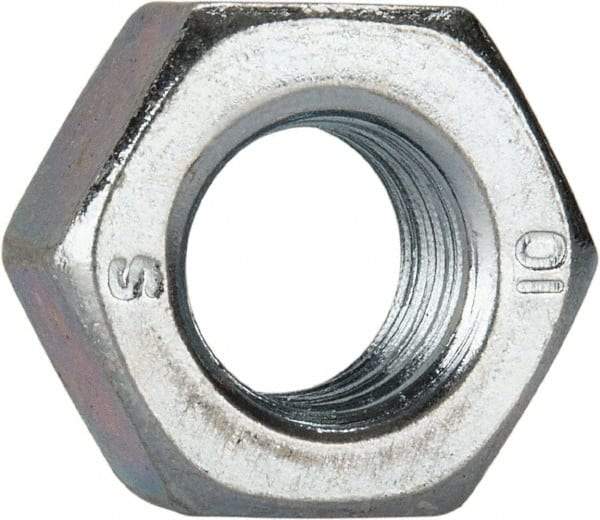 Value Collection - M8x1.25 Metric Coarse Steel Right Hand Hex Nut - 13mm Across Flats, 6.5mm High, Zinc-Plated Finish - All Tool & Supply