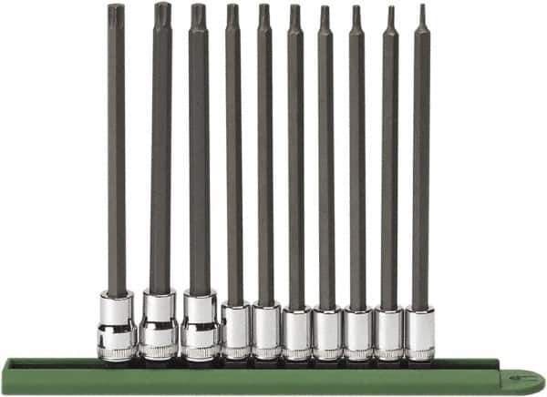 GearWrench - 10 Piece 1/4 & 3/8" Drive Torx Bit Socket Set - T8 to T50 Torx - All Tool & Supply