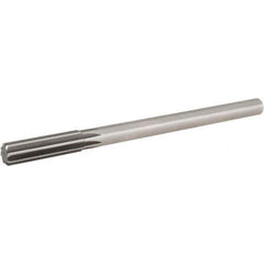 Hertel - 0.55" High Speed Steel 8 Flute Chucking Reamer - Straight Flute, 0.4355" Straight Shank, 2" Flute Length, 8" OAL - All Tool & Supply