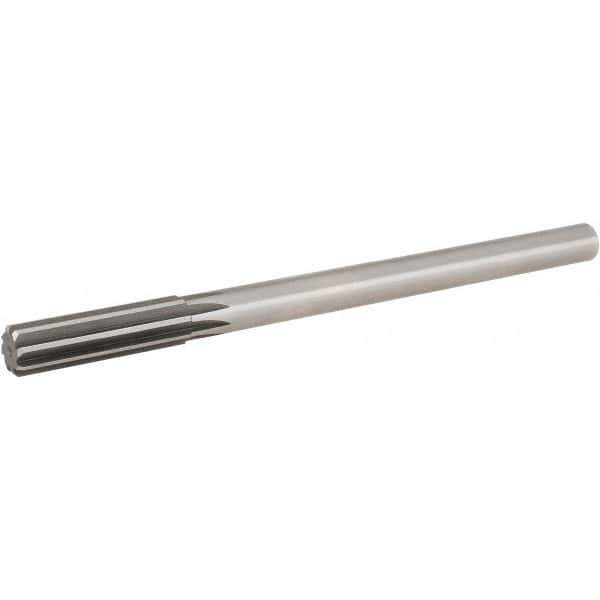 Hertel - 0.484" High Speed Steel 6 Flute Chucking Reamer - Straight Flute, 0.4355" Straight Shank, 2" Flute Length, 8" OAL - All Tool & Supply