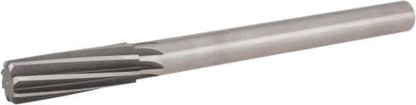 Hertel - 23/32" High Speed Steel 8 Flute Chucking Reamer - Spiral Flute, 9/16" Straight Shank, 2-1/4" Flute Length, 9" OAL - All Tool & Supply