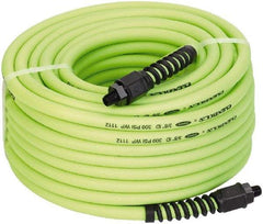 Legacy - 3/8" ID x 0.61" OD 50' Long Multipurpose Air Hose - MNPT x MNPT Ends, 300 Working psi, 150°, 1/4" Fitting, Green - All Tool & Supply