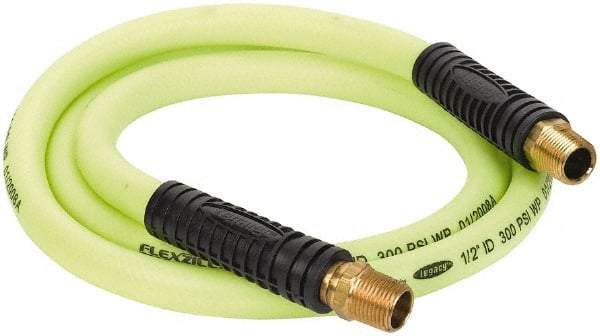 Legacy - 1/2" ID x 0.74" OD 6' Long Lead-In Whip Hose - FNPT x MNPT Swivel Ends, 300 Working psi, 140°, 1/2" Fitting, Green - All Tool & Supply