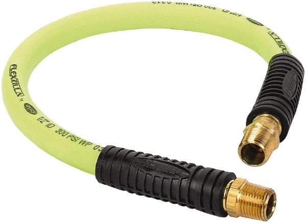 Legacy - 1/2" ID x 0.74" OD 2' Long Lead-In Whip Hose - FNPT x MNPT Swivel Ends, 300 Working psi, 140°, 1/2" Fitting, Green - All Tool & Supply