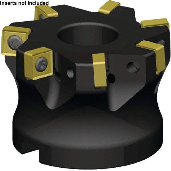 Kennametal - 8 Inserts, 4" Cut Diam, 1-1/2" Arbor Diam, 9.16mm Max Depth of Cut, Indexable Square-Shoulder Face Mill - 2° Lead Angle, 2" High, SN_J31252EN__ Insert Compatibility, Series KSSM - All Tool & Supply