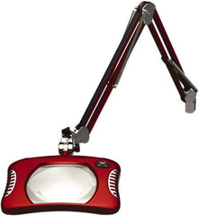 O.C. White - 43 Inch, Spring Suspension, Clamp on, LED, Blaze Red, Magnifying Task Light - 8 Watt, 7.5 and 15 Volt, 2x Magnification, 5-1/4 Inch Wide, 7 Inch Long - All Tool & Supply