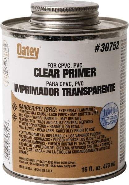 Oatey - 16 oz All Purpose Primer/Cleaner - Clear, Use with PVC - All Tool & Supply