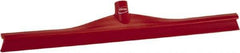 Vikan - 23.62" Rubber Blade Floor Squeegee - Single Edge, Red, Plastic Holder - All Tool & Supply