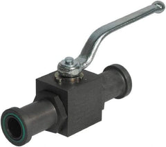 HYDAC - 1/2" Pipe, Full Port, Carbon Steel Full Port Ball Valve - Inline - Two Way Flow, SAE x SAE Ends, Offset Handle, 3,000 WOG - All Tool & Supply