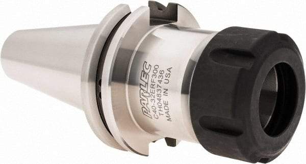 Parlec - 2mm to 20mm Capacity, 3" Projection, CAT40 Taper Shank, ER32 Collet Chuck - 5.69" OAL - Exact Industrial Supply