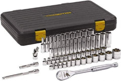 GearWrench - 56 Piece 3/8" Drive Chrome Finish Deep Well Socket Set - 6 Points, 1/4" to 1" (6mm to 19mm) Range, Inch/Metric Measurement Standard - All Tool & Supply