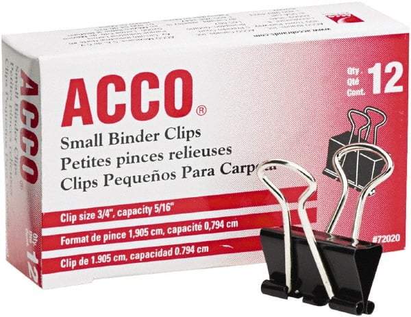 ACCO - 3/4" Wide Binder Clip - Black/Silver - All Tool & Supply