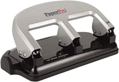 PaperPro - Paper Punches Type: 40 Sheet Manual Three Hole Punch Color: Black/Silver - All Tool & Supply