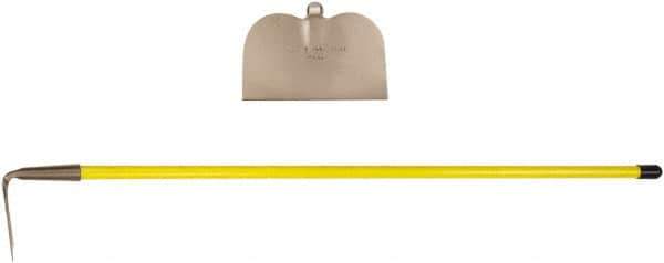 Ampco - 4-1/2" High x 6" Wide Square Aluminum Hoe - 55" Long Fiberglass Straight Handle - All Tool & Supply