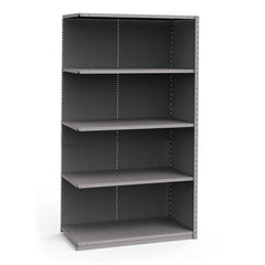 Rousseau Metal - Closed Shelving Units; Type: Add-On ; Load Capacity (Lb.): 3500.000 ; Number of Shelves: 5 ; Height (Inch): 87 ; Width (Inch): 48 ; Depth (Inch): 24 - Exact Industrial Supply