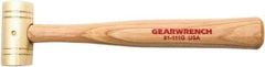 GearWrench - 1 Lb Nonsparking Brass Hammer - 10-1/2" OAL, 1-1/4" Face Diam, Hickory Handle - All Tool & Supply