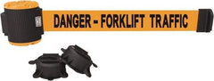 Banner Stakes - 30' Long x 2-1/2" Wide Nylon/Polyester Magnetic Wall Mount Barrier - Black on Orange - All Tool & Supply