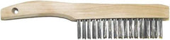 Hyde Tools - Wire Surface Preparation Brush - 1.062" Bristle Length, 4" Wide, Wood Handle - All Tool & Supply