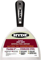 Hyde Tools - 5" Wide Flexible Blade Stainless Steel Joint Knife - Flexible, Nylon Handle - All Tool & Supply