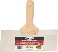 Hyde Tools - 10" Wide Flexible Blade Stainless Steel Joint Knife - Flexible, Hardwood Handle - All Tool & Supply