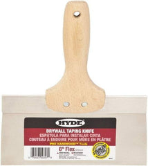 Hyde Tools - 8" Wide Flexible Blade Stainless Steel Joint Knife - Flexible, Hardwood Handle - All Tool & Supply