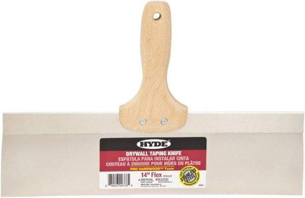 Hyde Tools - 14" Wide Flexible Blade Stainless Steel Joint Knife - Flexible, Hardwood Handle - All Tool & Supply