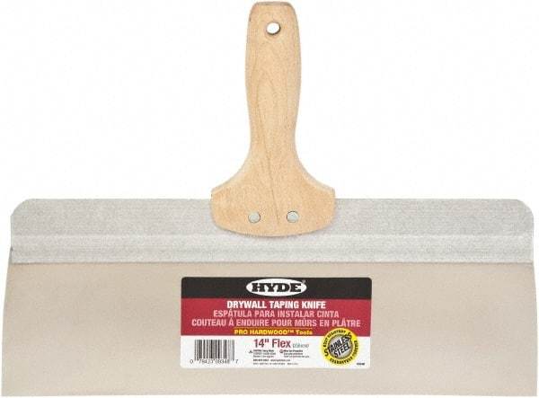 Hyde Tools - 14" Wide Flexible Blade Stainless Steel Joint Knife - Flexible, Hardwood Handle - All Tool & Supply