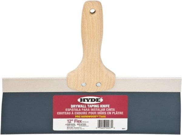 Hyde Tools - 12" Wide Flexible Blade Steel Joint Knife - Flexible, Hardwood Handle - All Tool & Supply