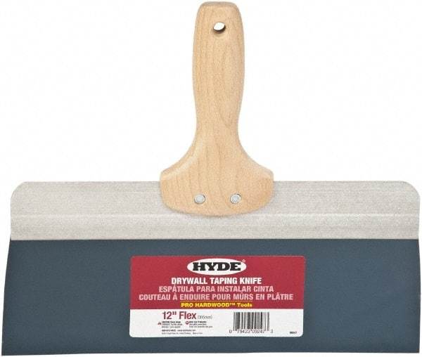 Hyde Tools - 12" Wide Flexible Blade Steel Joint Knife - Flexible, Hardwood Handle - All Tool & Supply