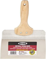 Hyde Tools - 8" Wide Flexible Blade Stainless Steel Joint Knife - Flexible, Hardwood Handle - All Tool & Supply