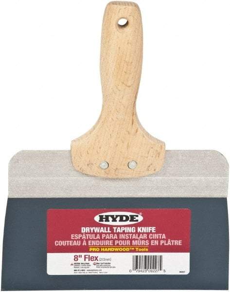 Hyde Tools - 8" Wide Flexible Blade Steel Joint Knife - Flexible, Hardwood Handle - All Tool & Supply