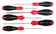 6 Piece - SoftFinish® Cushion Grip Screwdriver Set - #30291 - Includes: Slotted 4.5 - 6.5mm; Phillips #1 - 2 and Square #1 - 2 - All Tool & Supply