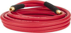 PRO-SOURCE - 1/4" ID x 0.4921" OD 25' Long Multipurpose Air Hose - MNPT x MNPT Ends, 300 Working psi, -40 to 180°F, 1/4" Fitting, Red - All Tool & Supply