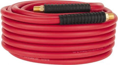 PRO-SOURCE - 1/4" ID x 0.4921" OD 50' Long Multipurpose Air Hose - MNPT x MNPT Ends, 300 Working psi, -40 to 180°F, 1/4" Fitting, Red - All Tool & Supply