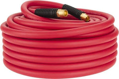 PRO-SOURCE - 1/2" ID x 0.7874" OD 100' Long Multipurpose Air Hose - MNPT x MNPT Ends, 300 Working psi, -40 to 180°F, 1/2" Fitting, Red - All Tool & Supply