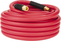 PRO-SOURCE - 1/2" ID x 0.7874" OD 50' Long Multipurpose Air Hose - MNPT x MNPT Ends, 300 Working psi, -40 to 180°F, 1/2" Fitting, Red - All Tool & Supply